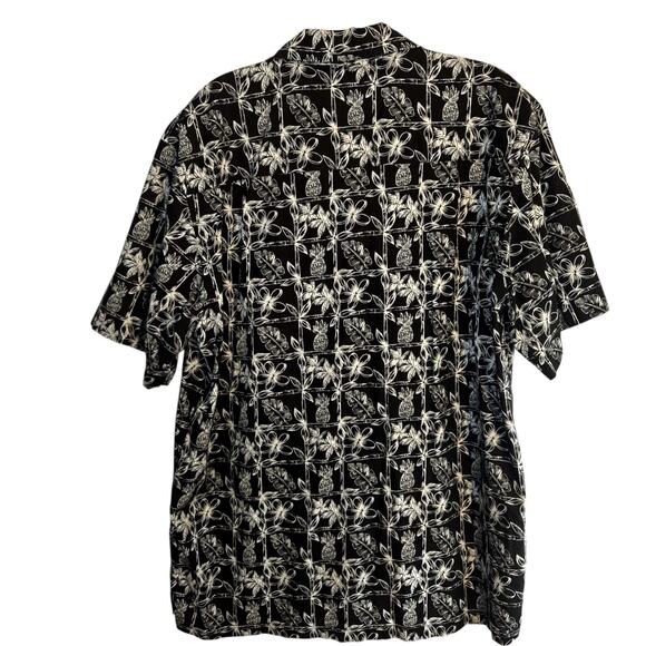 Paradise Style Hawaii Large Black Button Down Men's Shirt Short Sleeve L - Picture 5 of 6